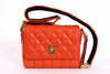 Vintage Chanel red mini flap bag