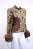 Vintage BILL BLASS Velvet Beaded Jacket with Sable Fur Cuffs