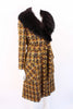 Vintage 70's Tweed Coat Fox Fur Collar