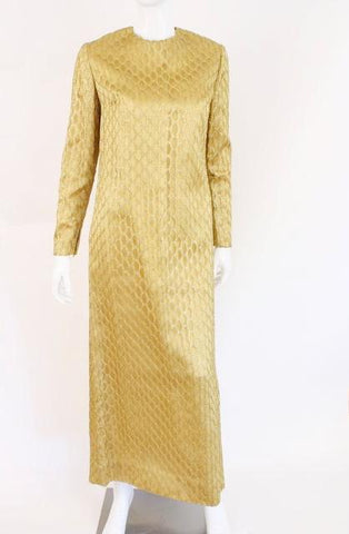 Vintage 60's Gold Gown with Netting