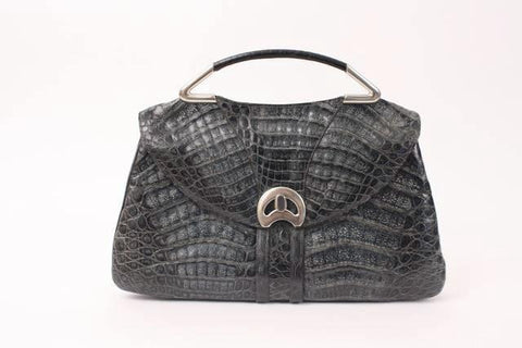 Vintage 70's Crocodile Top Handle Bag or Clutch