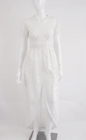 Vintage White Cotton Lace Dress