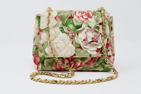 Rare Vintage CHANEL 1997 Floral Camellia Flap Bag