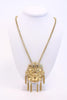 Vintage Gold Medallion Tassel Necklace 