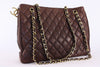 Vintage Chanel Brown Quilted Tote Bag 