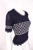 Vintage Navy & White Knit Sweater