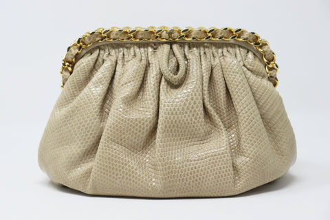 ON LAYAWAY   CHANEL Rare Vintage Lizard Convertible Bag to Clutch