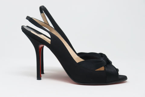 CHRISTIAN LOUBOUTIN Black Saint Slingback Heels
