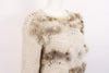 Vintage Handknit Sweater with Fox Fur