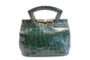 Vintage 40's Green Crocodile Handbag 