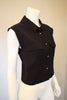CHANEL '96P Navy Blue Wool Sleeveless Vest Top with Silver CC Buttons