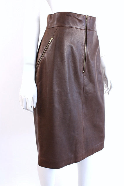 Vintage Chanel Leather Skirt
