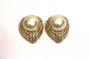Vintage CINER Pearl and Rhinestone Earrings
