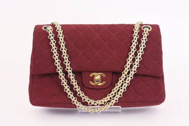 Vintage CHANEL Burgundy Double Flap Bag at Rice and Beans Vintage