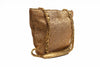 Vintage CHANEL Gold Brocade & Leather Tote Bag 