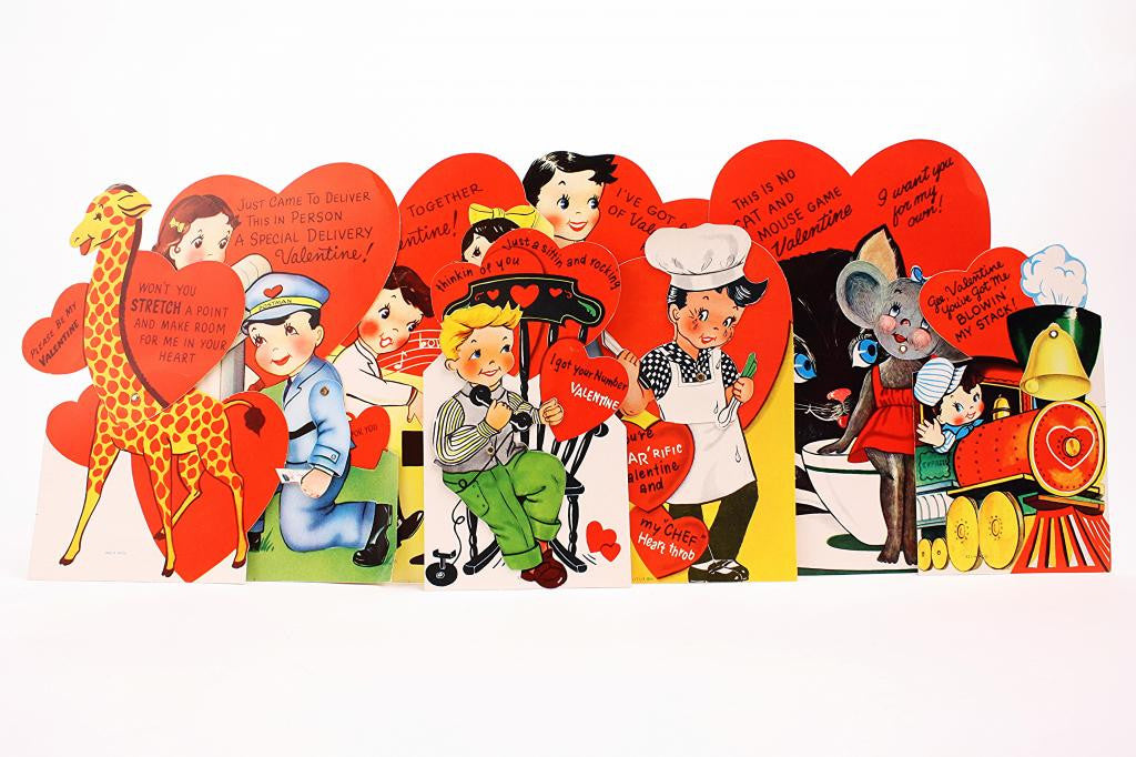 Vintage 40's Set of 8 Unused Valentine Cards