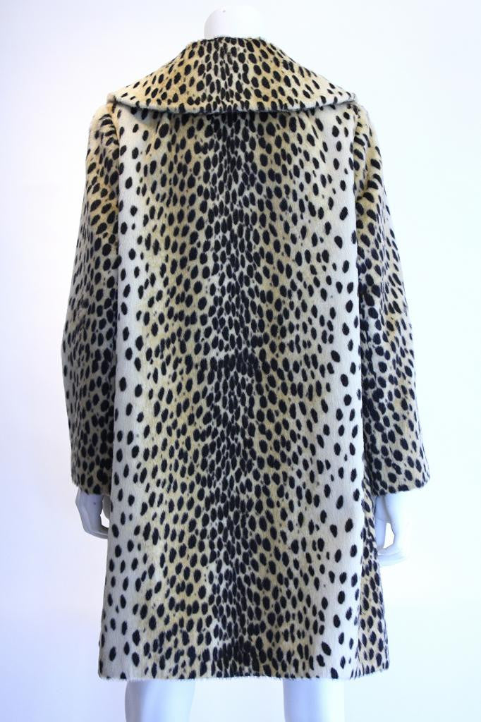 Vintage 60's Faux Leopard Fur Coat