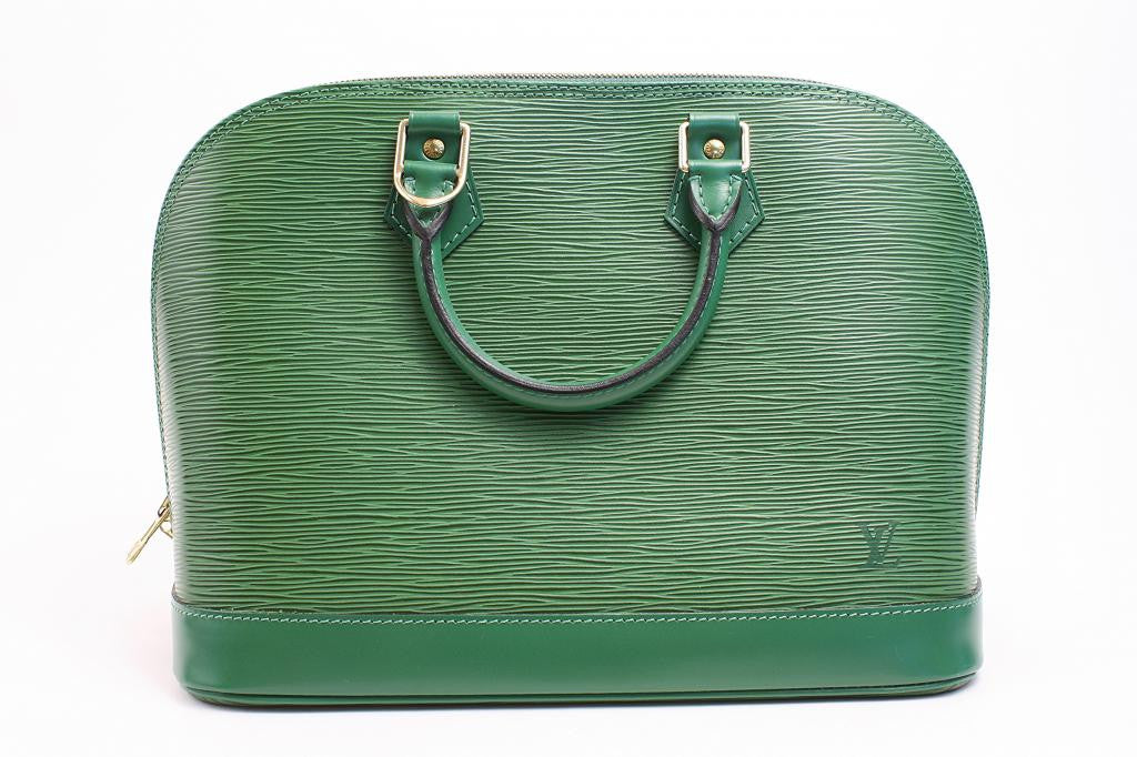 Authentic LOUIS VUITTON Green Epi Alma Handbag at Rice and Beans