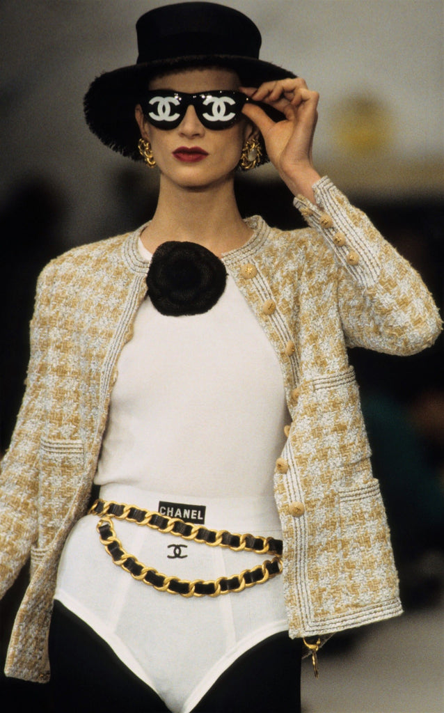 CHANEL, Jackets & Coats, Iconic Chanel Vintage Spring 993 Yellow Gray  Houndstooth Tweed 93p Jacket