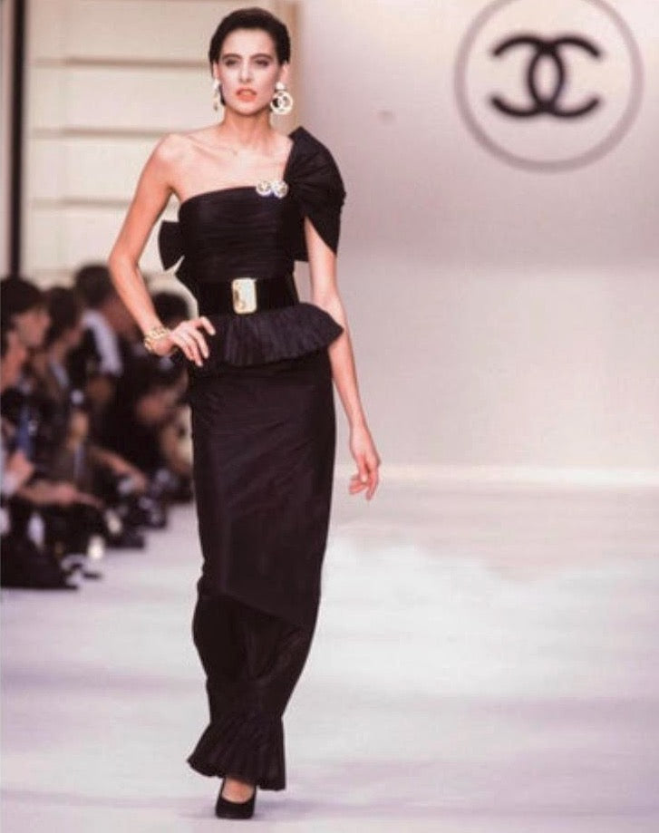 CHANEL, Dresses, Vintage Chanel Black Dress Satin