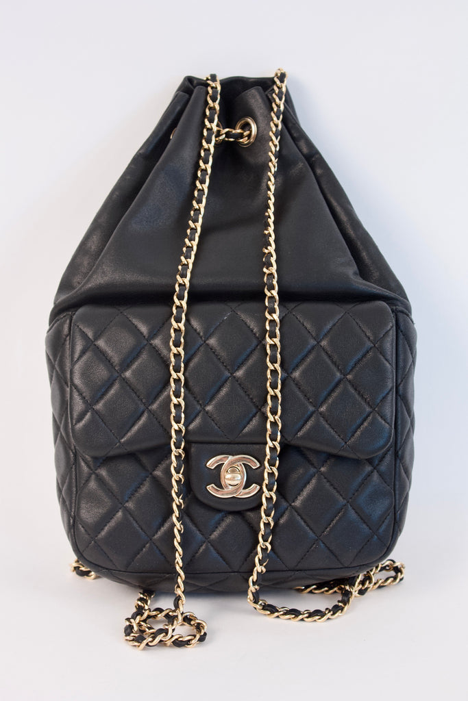 CHANEL Lambskin Quilted Large in Seoul Backpack Black 1291813