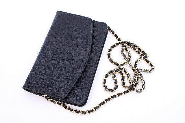 Vintage CHANEL Caviar Wallet on Chain (WOC) Bag