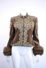 Vintage BILL BLASS Velvet Beaded Jacket with Sable Fur Cuffs