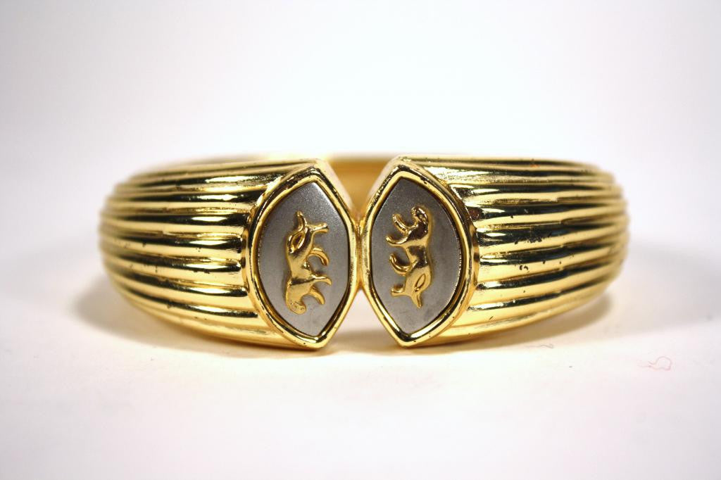 Vintage Double Panther Gold Bracelet