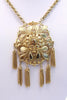 Vintage Gold Medallion Tassel Necklace 