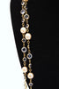 Vintage 80's Chanel Pearl & Crystal Sautoir Necklace 