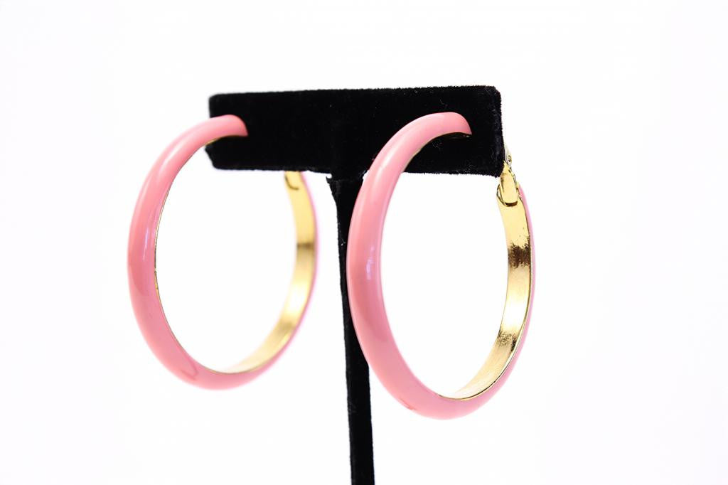 Vintage KENNETH JAY LANE Pink Hoop Earrings