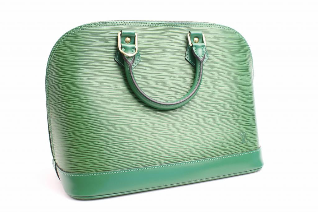 Louis Vuitton Alma Handbag Purse Green Epi M52144 AR0957 79553
