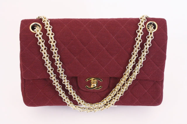 Chanel Medium Burgundy Double Flap Bag - shop 