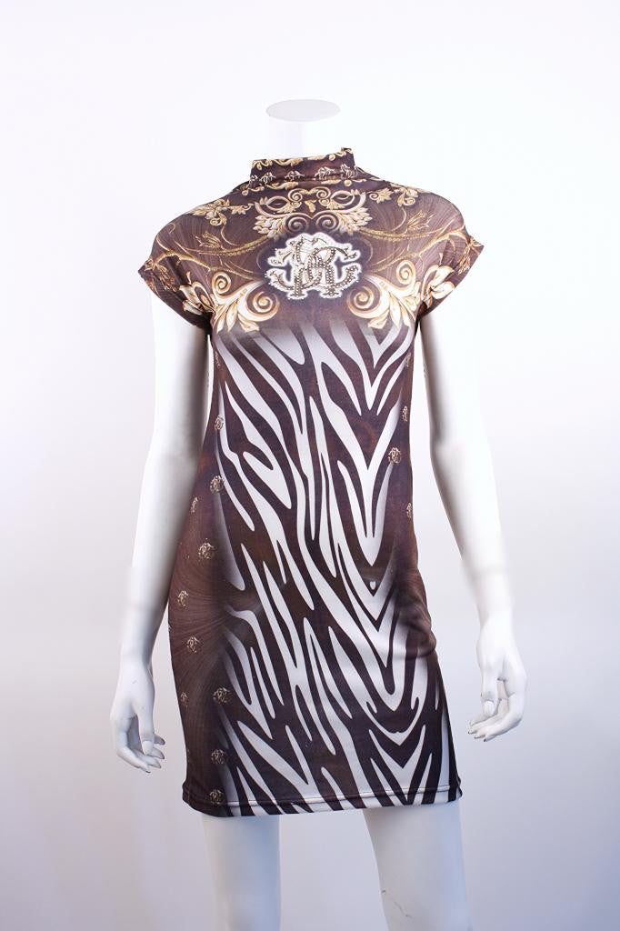 New Roberto Cavalli Zebra Mini Dress 