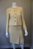 Vintage 80'S CHANEL Cream Boucle Wool Jacket & Skirt Suit with Lion Head Buttons