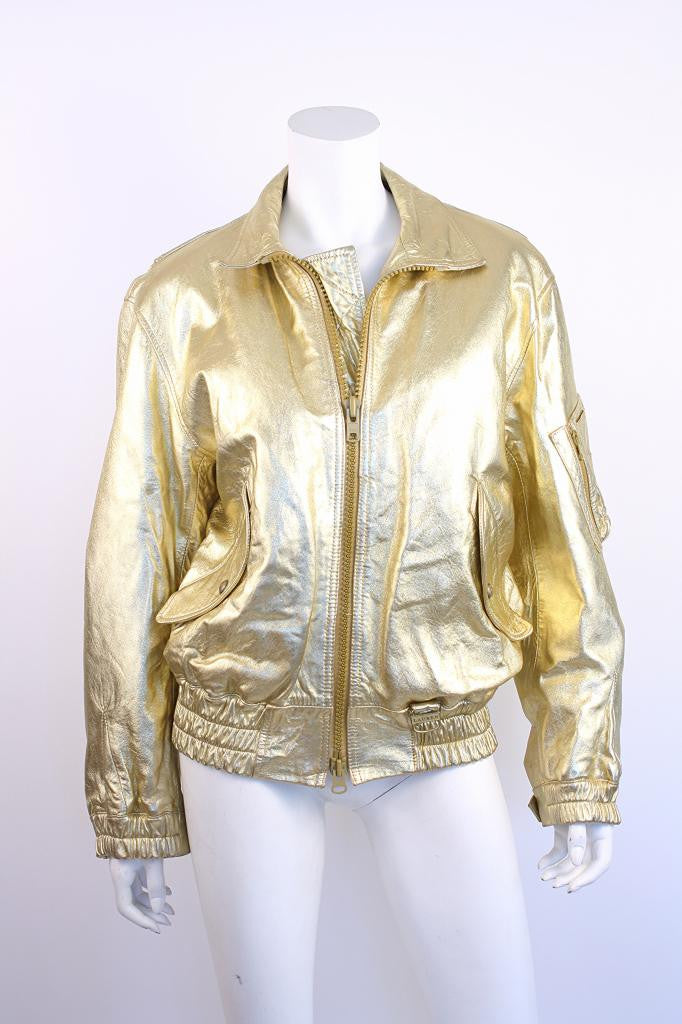 Ralph Lauren Gold Leather Jacket 