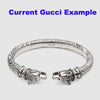 Rare Vintage GUCCI Sterling Silver & Enamel Tiger Bracelet & Ring Set