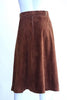 1970s GUCCI Burnt Sienna Suede Skirt with Equestrian Details