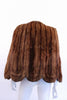 Vintage 40's Brown Fur Cape Stole with Scalloped Hem