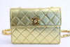 Vintage Chanel Gold Mini Flap Handbag 