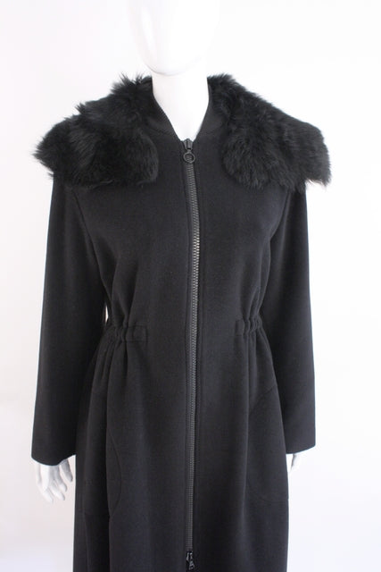 New AKRIS Coat with Fur Collar at Rice and Beans Vintage