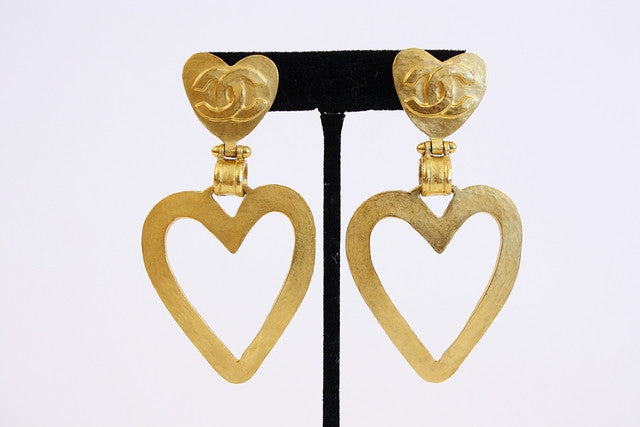 Vintage Chanel Heart Earrings 