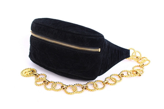 Rare Vintage CHANEL Waist Bag w/Chain Belt