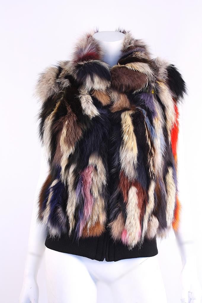 Inochi Rainbow Fox & Coyote Fur Vest 