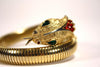 Vintage TRIFARI Gold & Jewel Snake Bracelet