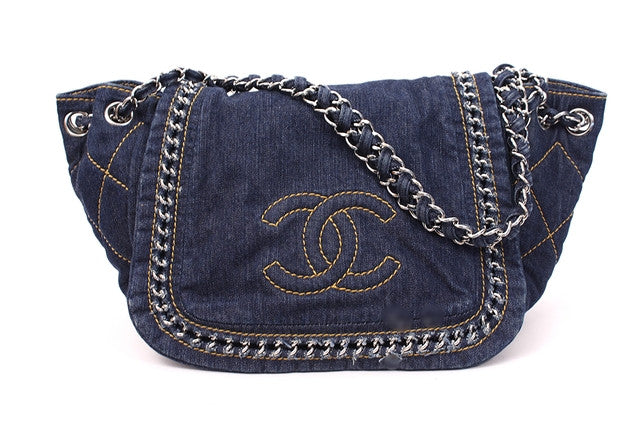 Vintage Chanel Denim Flap Bag at Rice and Beans Vintage