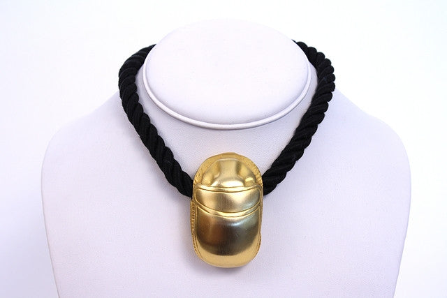 Vintage Kenneth Lane Gold Scarab Necklace