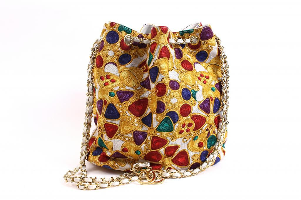 RARE Vintage CHANEL Bijoux Print Handbag at Rice and Beans Vintage