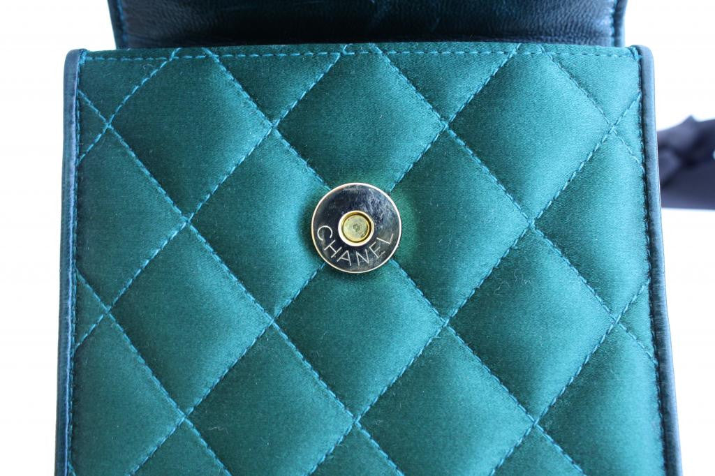 Chanel Teal Lambskin Rectangular Mini Flap GHW – Consign of the
