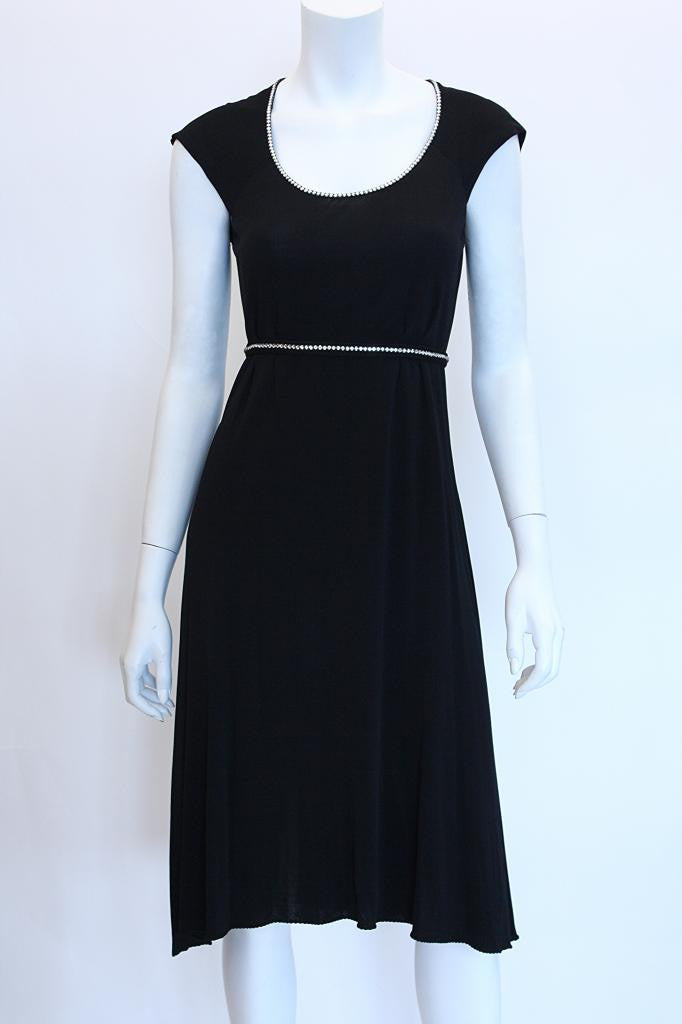 1970s STEPHEN BURROWS Black Jersey Dress